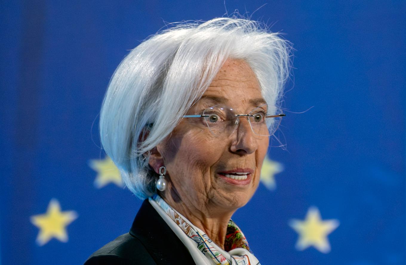 Europeiska centralbanken (ECB), med chefen Christine Lagarde, lämnar räntebesked. Arkivbild Foto: Michael Probst AP/TT