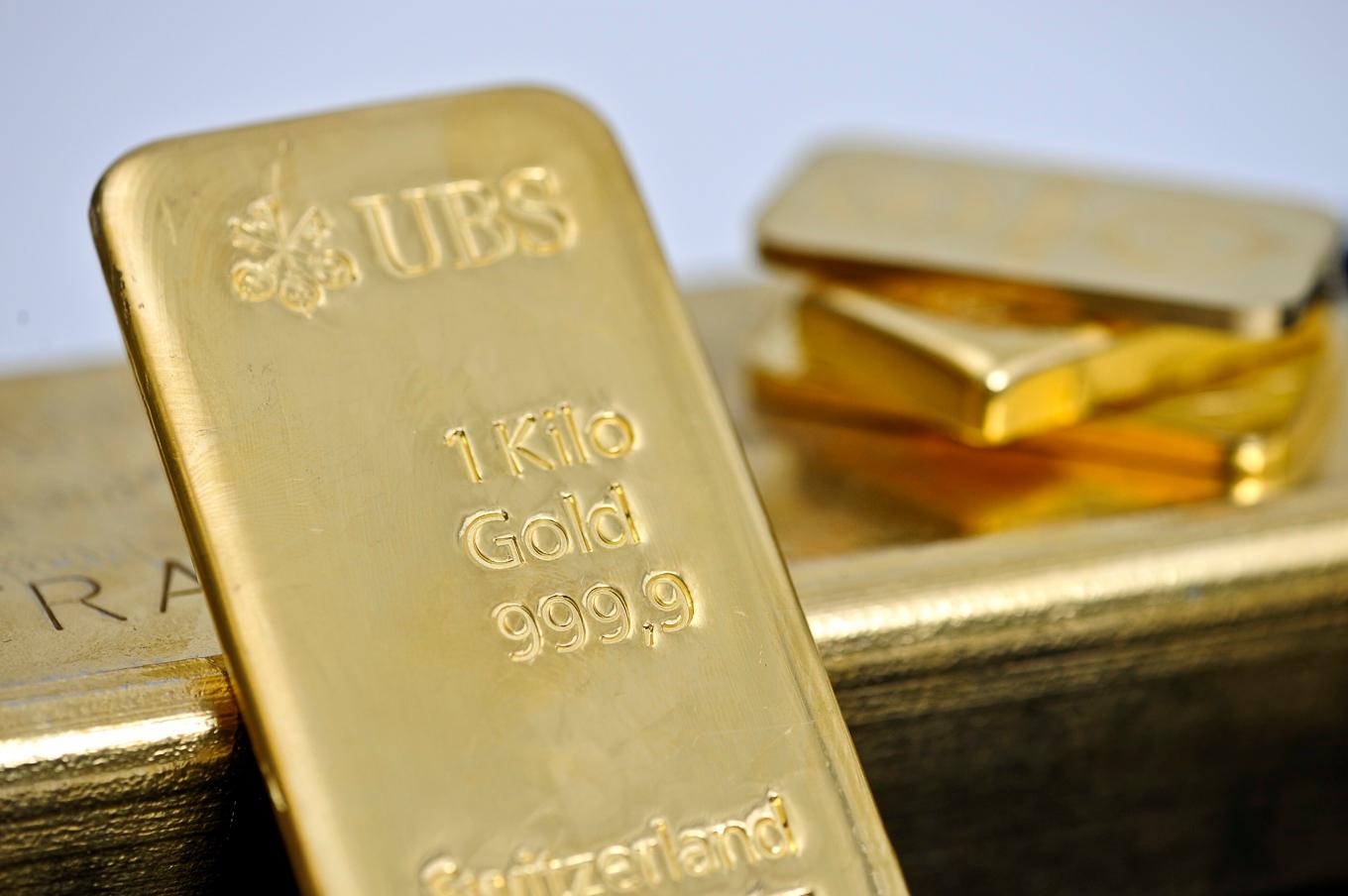 Investeringstackor i guld från UBS. Guldet på bilden har ingenting med händelsen på Arlanda att att göra. Arkivbild. Foto: Anders Wiklund/TT